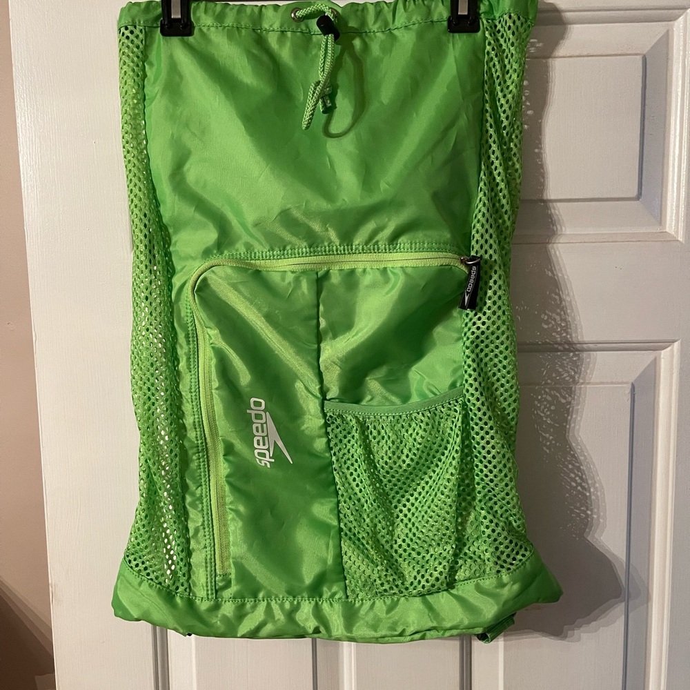 Speedo Green Mesh Drawstring Backpack